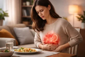 Pain over stomach after eating