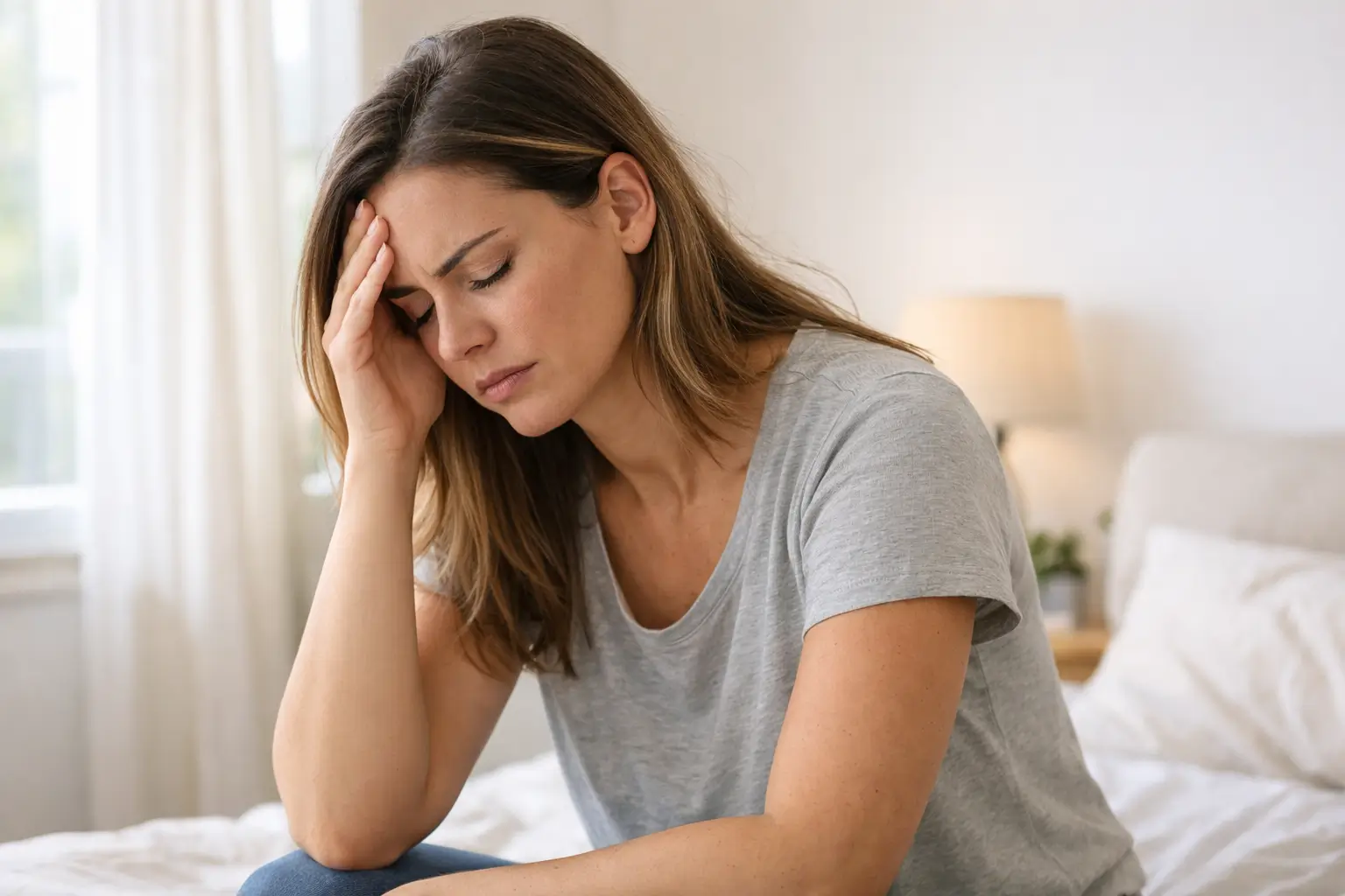 Woman experiencing fatigue due to hormonal imbalance symptoms