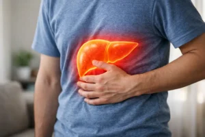 Early symptoms of liver problems illustration