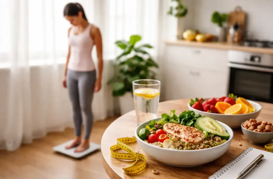 Person following weight loss diet plan