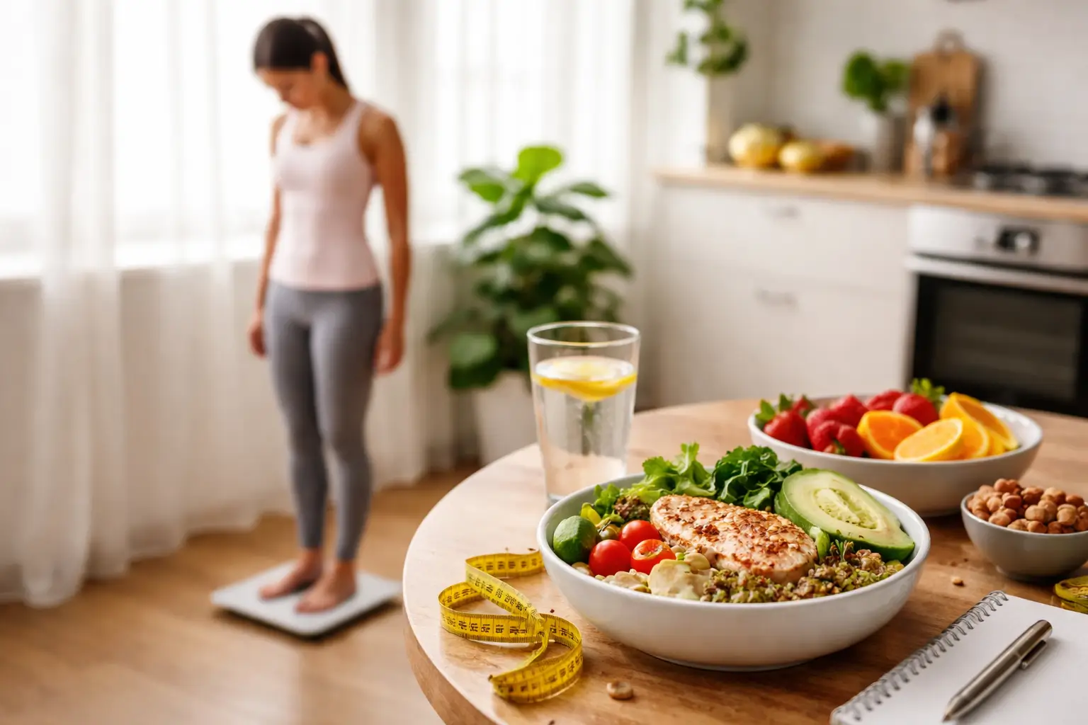 Person following weight loss diet plan