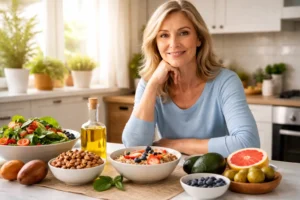 Person choosing healthy foods to reduce cholesterol naturally