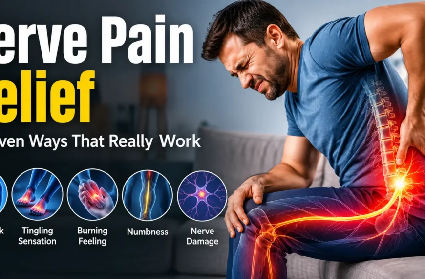Peaceful Health: Daily Health Tips at Home 6 Person experiencing severe nerve pain in lower back and leg at home