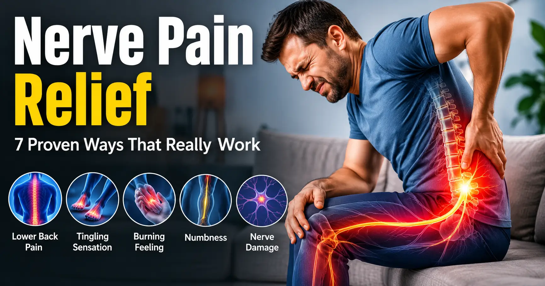 7 Proven Nerve Pain Relief Methods Doctors Actually Recommend 1 Person experiencing severe nerve pain in lower back and leg at home