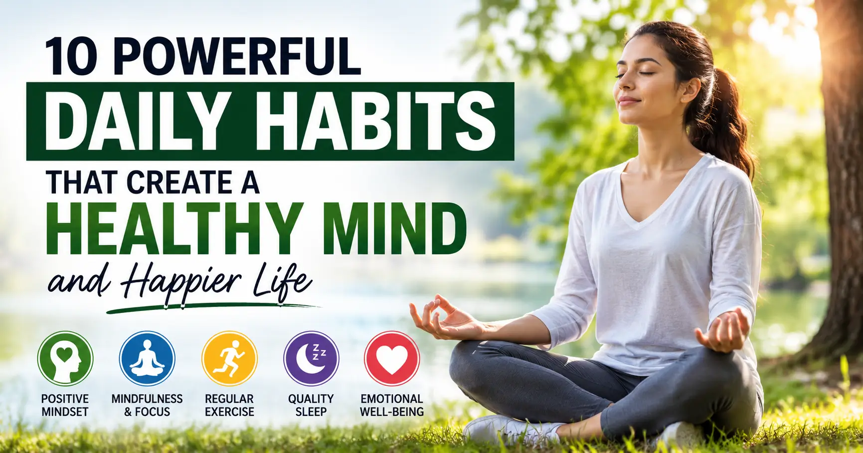 10 Powerful Daily Habits That Create a Healthy Mind and Happier Life 1 Person practicing mindfulness to develop a healthy mind and reduce stress