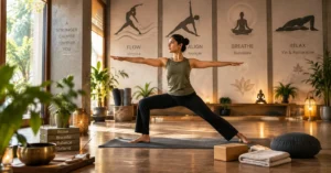 Indian yoga practitioner representing different types of yoga styles.