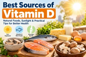 Best sources of vitamin D including sunlight, fatty fish and fortified foods