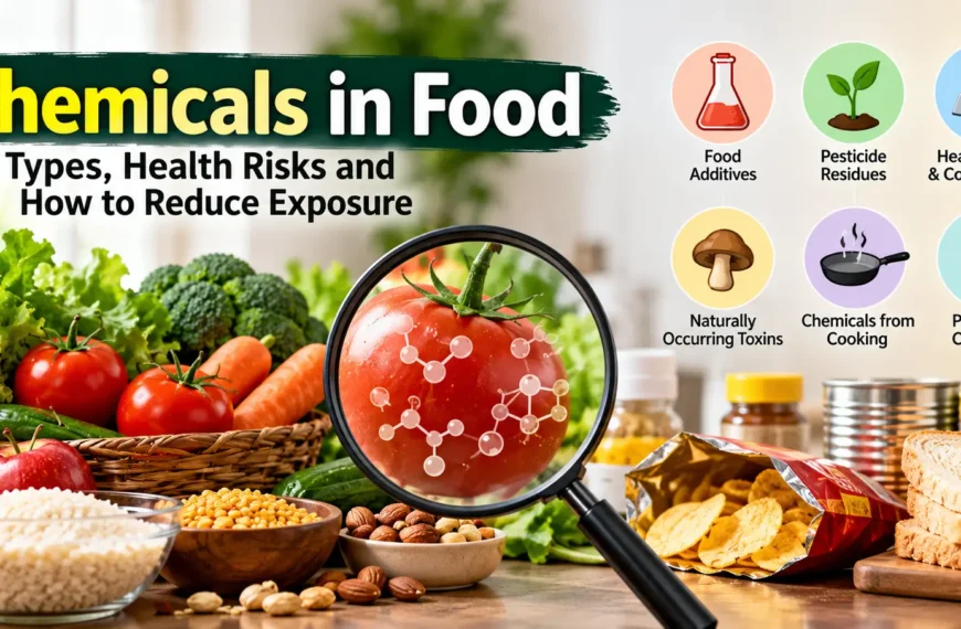 Fresh vegetables and everyday foods illustrating food chemical safety